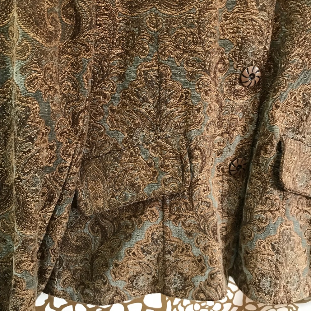 Flashback Tapestry Jacket Blue Brown Paisley Print - image 3